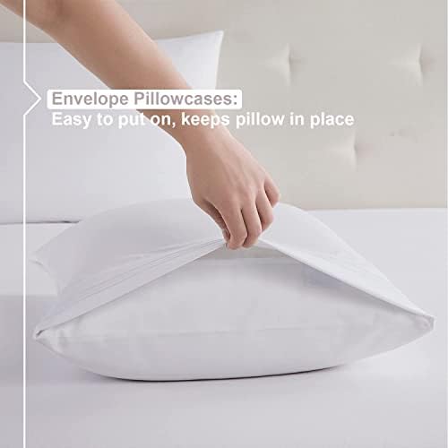 Nestl Twin XL Sheets Set - 3 Piece XL Twin Bed Sheets, Extra Soft Double Brushed Bedding for Adjustable Bed, 2 Tone Black/White Set, Black Fitted Sheet, White Flat Sheet, White Pillow Case