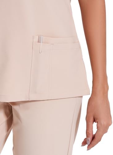 COZYFIT Scrubs for Women Set - Stretch V-Neck & Jogger Pant with 9 Pockets