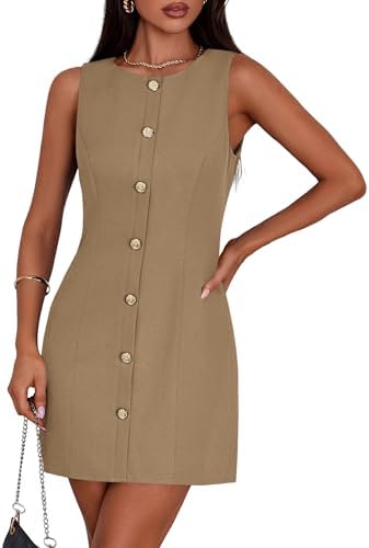 PRETTYGARDEN Women Business Casual Cocktail Work Short Dress
