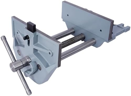 9 Inch Jaw Width Quick Release Woodworking Vise Heavy Duty Clamp Metal Cast Iron Adjustable Tool Sliding Jaw Workholding Device Woodworking Equipment Hand Tool Craft Vise GRAY
