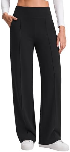 G4Free EverGoing Wide Leg Yoga Pants for Women Front Seam with Pockets