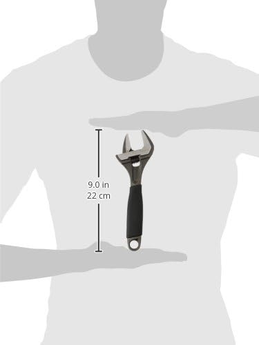 Bahco BAH9031RUS Ergo Big-Mouth Adjustable Wrench with Rubber Handle - 8 Inch - Black Phosphate Finish