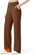 G4Free EverGoing Fleece Lined Wide Leg Pants for Women Dressy Work Casual