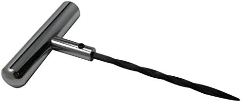 Stainless Steel T-Handle - Pro Heavy Duty Repair Tool Perfect for Tire Plug Kits for Car Truck Motorcycle Bycles - Replaceable Spiral Probe Needle - Made with All-Americal Materials