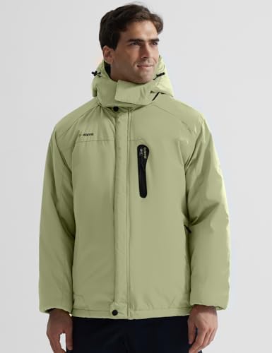 GEMYSE Men's Winter Ski Jacket Waterproof Snow Coat with Detachable Hood