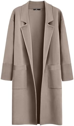 LILLUSORY Women's Long Cardigan Sweaters Fall Oversized Jacket Trench Coats