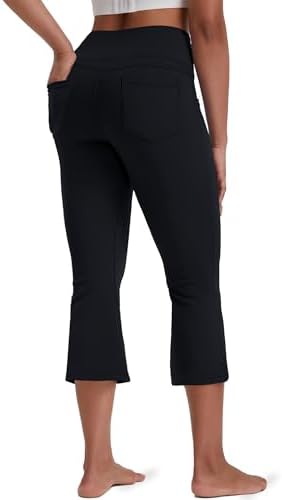 VOOVEEYA Women's Bootcut Leggings - Bootleg Yoga Pants Flare with 4 Pockets