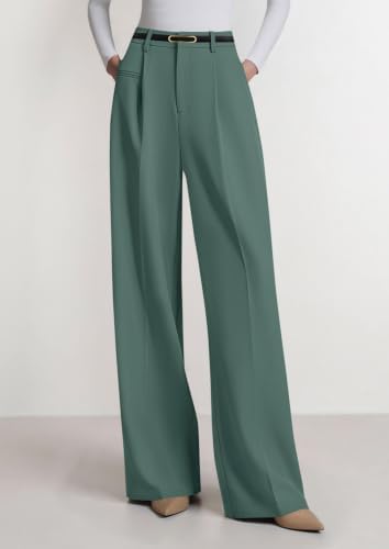 PRETTYGARDEN Women's Tailored Wide Leg Work Dress Pants