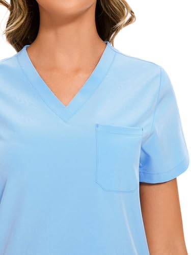 COZYFIT Scrubs for Women Set - Stretch V-Neck & Jogger Pant with 9 Pockets