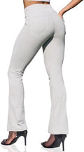 VOOVEEYA Women's Bootcut Leggings - Bootleg Yoga Pants Flare with 4 Pockets