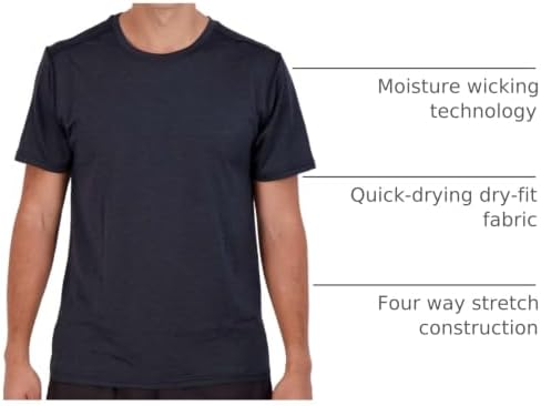 5 Pack Men's Dry Fit Workout T Shirts Crew Neck Athletic Gym Running Tees