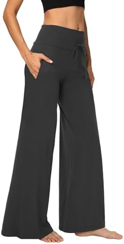 Showitty Wide Leg Pants for Women with Pockets, High Waist Yoga Lounge