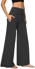 Showitty Wide Leg Pants for Women with Pockets, High Waist Yoga Lounge