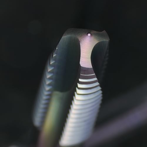 Tools M12 x 1.75 Spiral Point Threading Tap, Metric Machine Threading Tap High Speed Steel Cobalt(HSSCo) With DLC Coating, Round Shank with Square End， H2 Tolerance, 2pcs