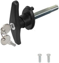 Truck Cap T-Handle Lock for Camper Shell Replacement Locking Latch Parts, Truck Bed Topper Door Locking Accessories Kit with Keys - L