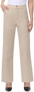 iChosy Womens High Waist Wide Straight Leg Trousers Casual Slacks Dress Pants with Pockets