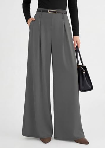 PRETTYGARDEN Womens Wide Leg Dress Pants Flowy Trousers