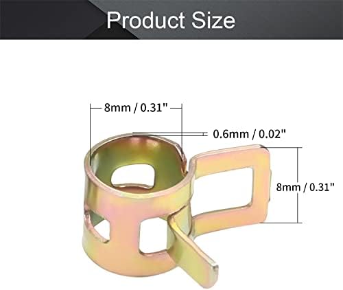 Fielect 50pcs 5/16" / 8mm Spring Band Type Action Hose Pipe Clamp Low Pressure Air Clip Clamp Fasteners Assortment Kit for Plumbing, Automotive and Mechanical