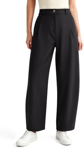 NIMIN Women Barrel Work Pants High Waisted Business Casual Trousers