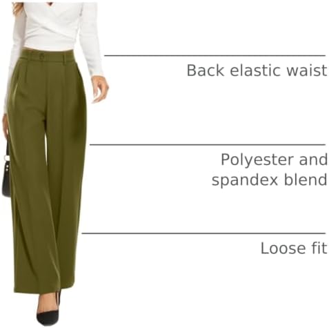 FUNYYZO Wide Leg Dress Pants for Women Work Slacks Business Casual Outfits