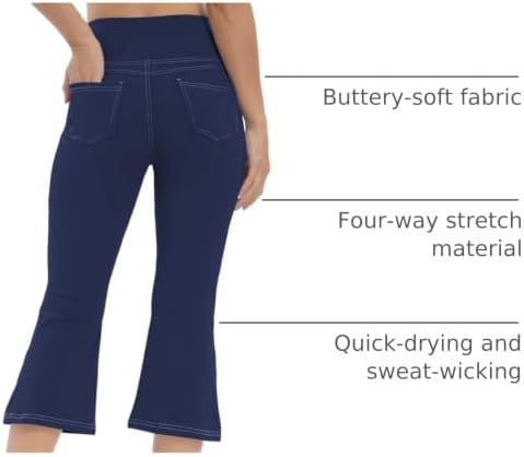 VOOVEEYA Women's Bootcut Leggings - Bootleg Yoga Pants Flare with 4 Pockets