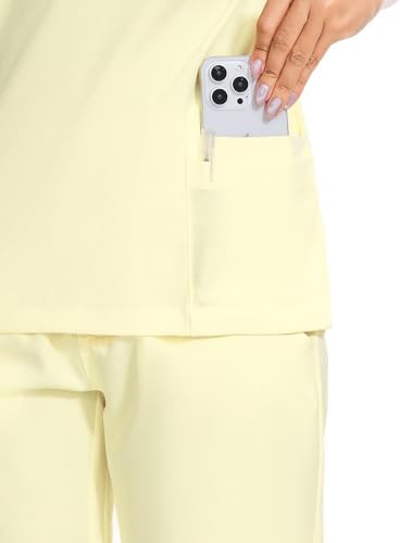 COZYFIT Scrubs for Women Set - Stretch V-Neck & Jogger Pant with 9 Pockets