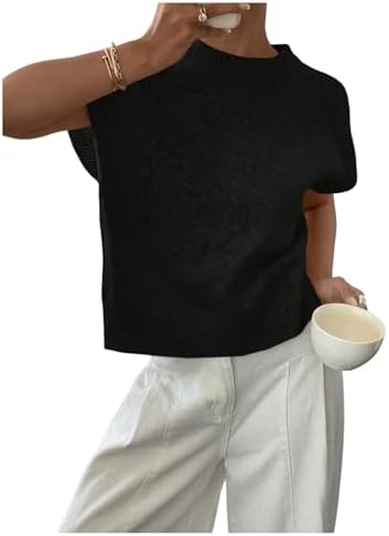 SOLY HUX Women's Short Sleeve Business Casual Sweater