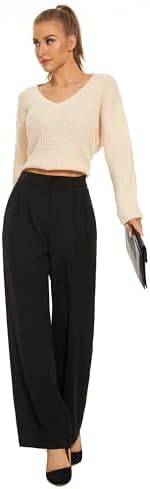 KICZOY Women Casual Wide Leg Dress Pants High Waist Lightweight Flowy Pants