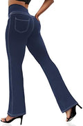 VOOVEEYA Women's Bootcut Leggings - Bootleg Yoga Pants Flare with 4 Pockets