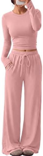 Trendy Queen Women's 2 Piece 2026 Fall Fashion Lounge Set with Pockets