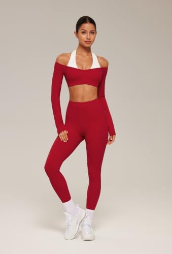 SUUKSESS Women 2 Piece Workout Sets Double Layer Padded Pilates Outfits