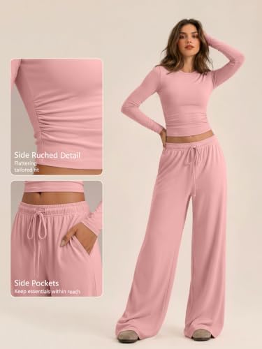 Trendy Queen Women's 2 Piece 2026 Fall Fashion Lounge Set with Pockets