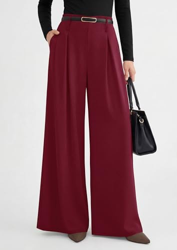 PRETTYGARDEN Womens Wide Leg Dress Pants Flowy Trousers