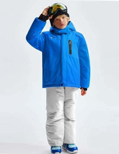 GEMYSE Boy's Waterproof Ski Snow Jacket Fleece Kids Winter Coat with Hood