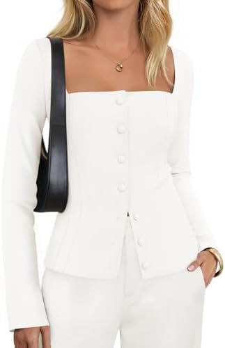 ZESICA Women's Business Casual Fitted Blazers Office Outfits