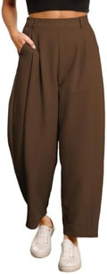 EVALESS Womens Wide Leg Barrel Pants with Pockets