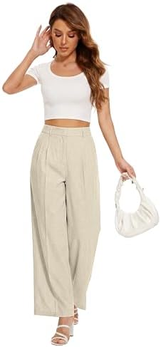 FUNYYZO Wide Leg Dress Pants for Women Work Slacks Business Casual Outfits