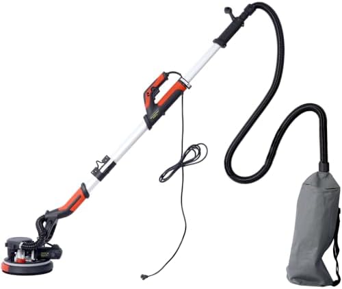 Drywall Sander, 780W Electric Drywall Sander with Vacuum Dust Collection 6.5A Motor Dustless Floor Sander with Variable Speed 900-1800RPM, LED Light, Extendable & Foldable Handle