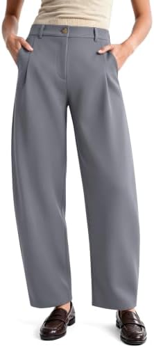 NIMIN Women Barrel Work Pants High Waisted Business Casual Trousers