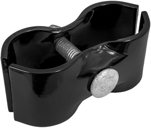 1-5/8" Black Chain Link Fence Panel Clamps with Bolts and Nuts - Saddle Clamps for Dog Kennels and Temporary Fencing (Case of 50)
