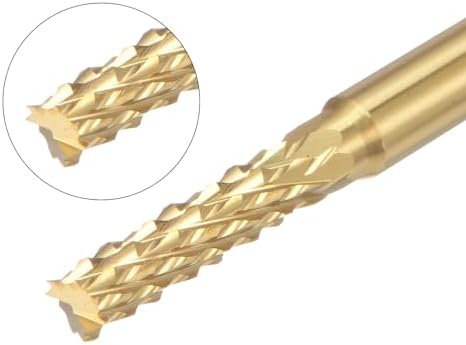 uxcell 10Pcs 2.6mm Titanium Coat Carbide End Mill Engraving Milling Cutter CNC Router Bits for PCB Machine, 1/8" Shank
