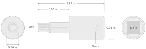 TEKTON 3/8 Inch Drive x M12 Triple Square Impact Bit Socket | SIB18212