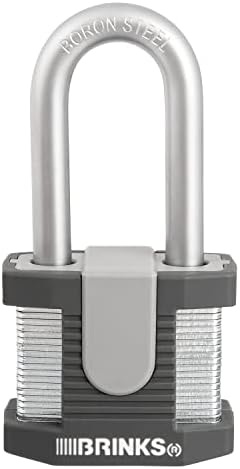 BRINKS - 50mm Commercial Laminated Steel Keyed Padlock with 2” Shackle, 4-Pack - Solid Steel Body with Boron Steel Shackle