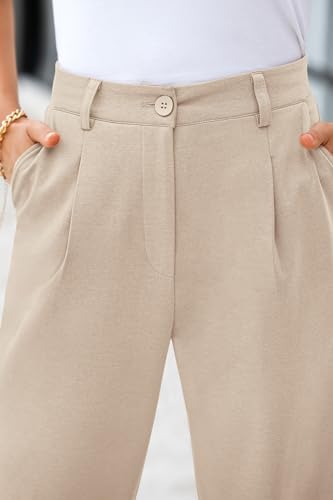 CFLONGE Womens Ankle Work Pants Trousers Casual Slacks