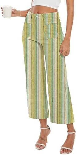 Wide Leg Jeans for Women Trendy High Waisted Flare Jeans Cropped Pants Stretchy Baggy