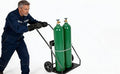 Welding Cylinder Cart, Dual Cylinder Cart with Safety Chains and 10" Wheels,440 Lb Weight Capacity