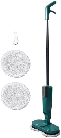 Pwshymi Electric Mop Lightweight Cordless Electric Mop with Water Sprayer, Rechargeable for Hardwood Tile Marble Floors (Green)