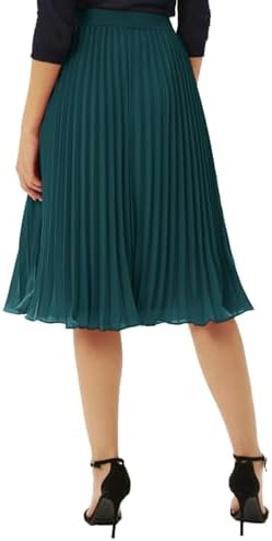 GRACE KARIN Pleated Midi Skirt for Women Chiffon A-Line Outfits