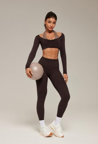 SUUKSESS Women 2 Piece Workout Sets Double Layer Padded Pilates Outfits