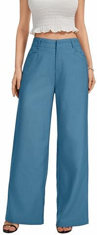 FUNYYZO Wide Leg Dress Pants for Women Work Slacks Business Casual Outfits